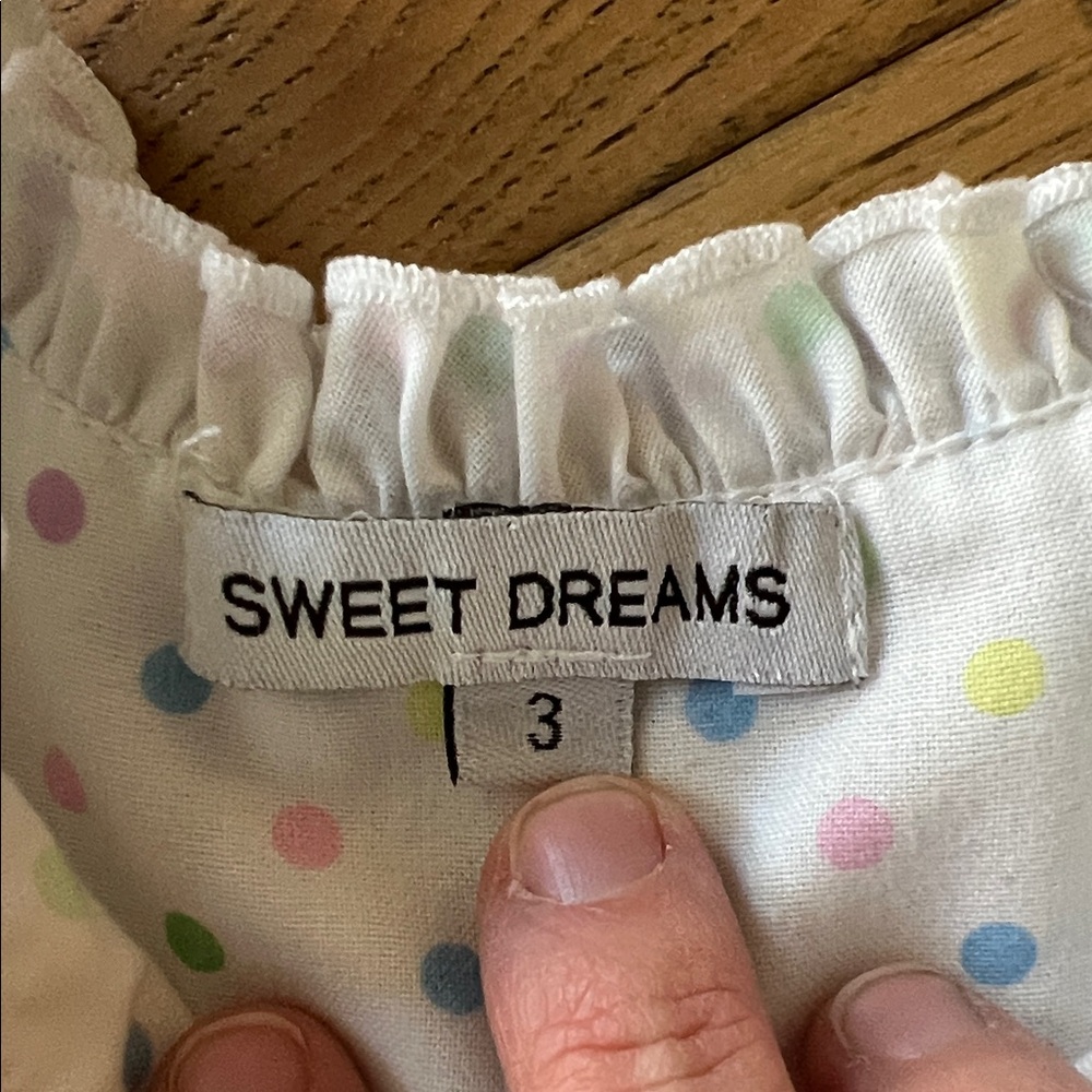 Sweet Dreams White Nightgown with Colorful Polka Dots - Picture 2 of 4